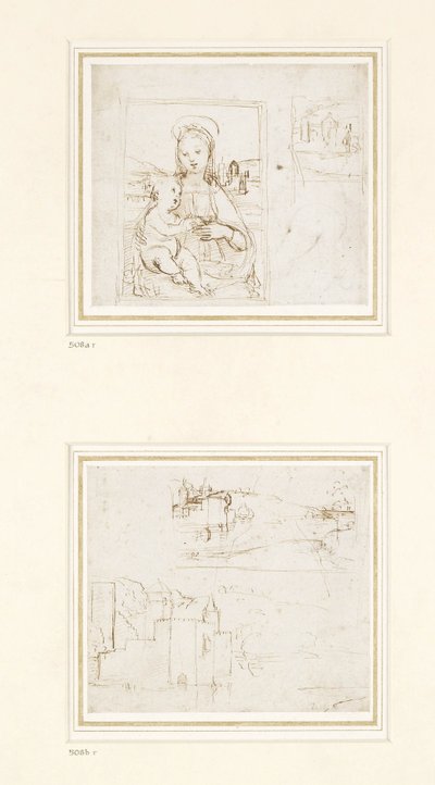 Landscape Sketch with a Brief Study of the Virgin Mary